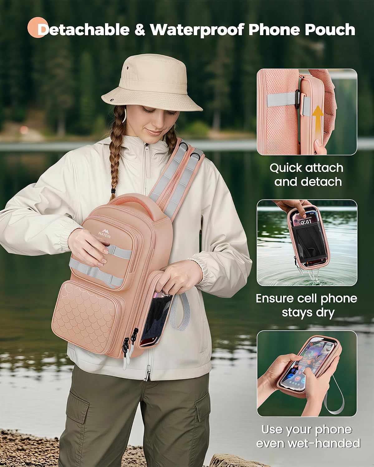MATEIN Fishing Sling Bag with Phone Pouch
