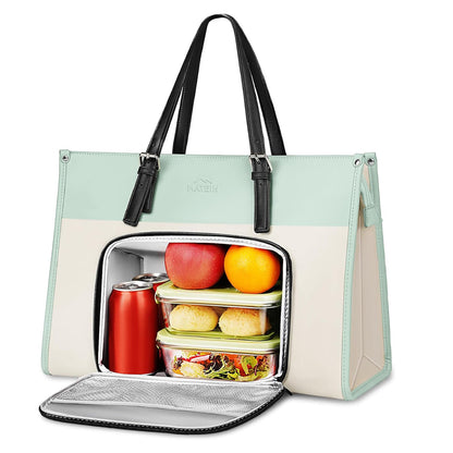 Tote Bag with Lunch Box Compartment, Green