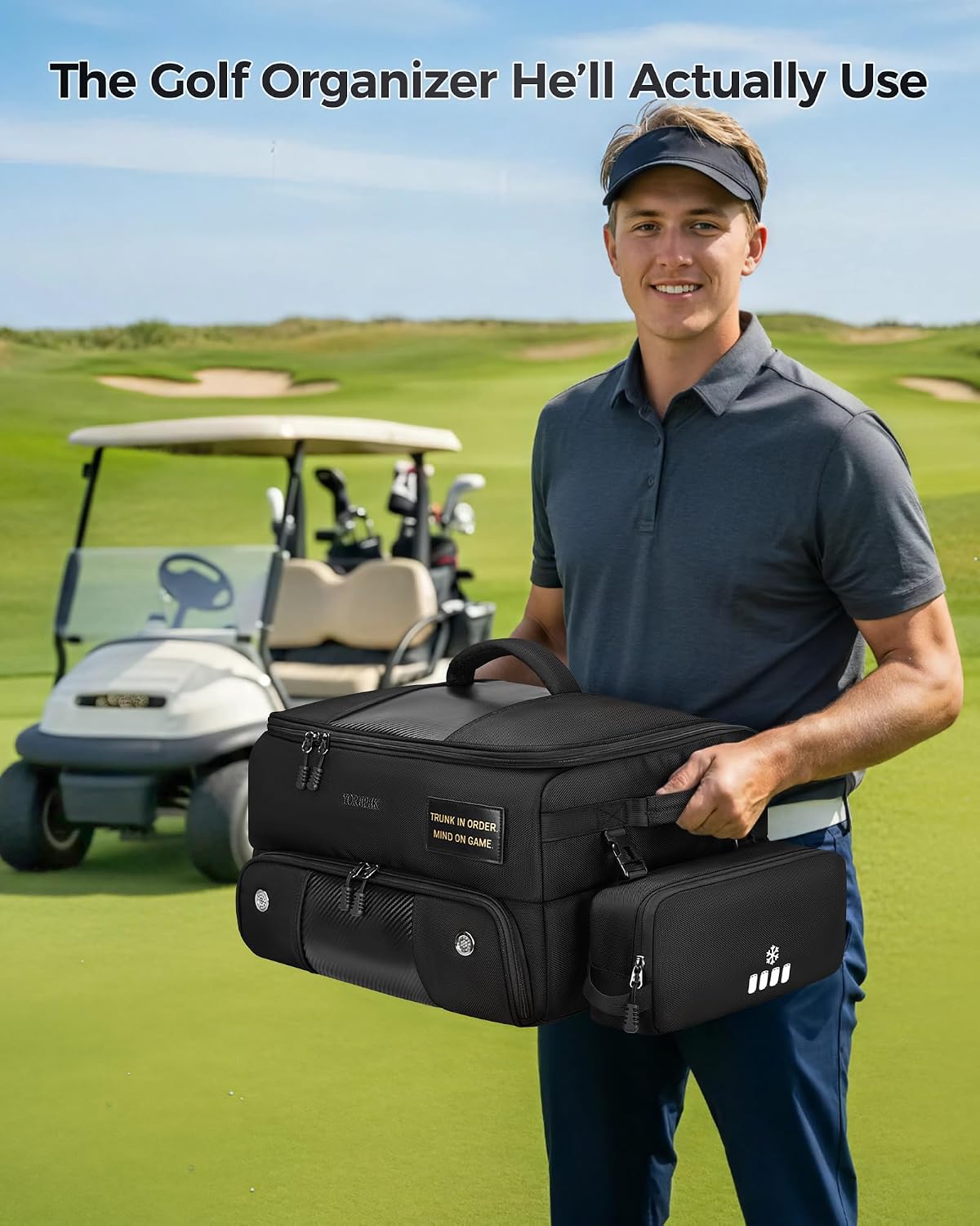 YOREPEK Upgraded Golf Trunk Organizer with Removable Insulated Pouch