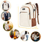 Beige Brown Mlassic Laptop Travel Backpack