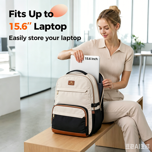 MATEIN Women's 15.6" Laptop Backpack, 14 Pockets Water Resistant