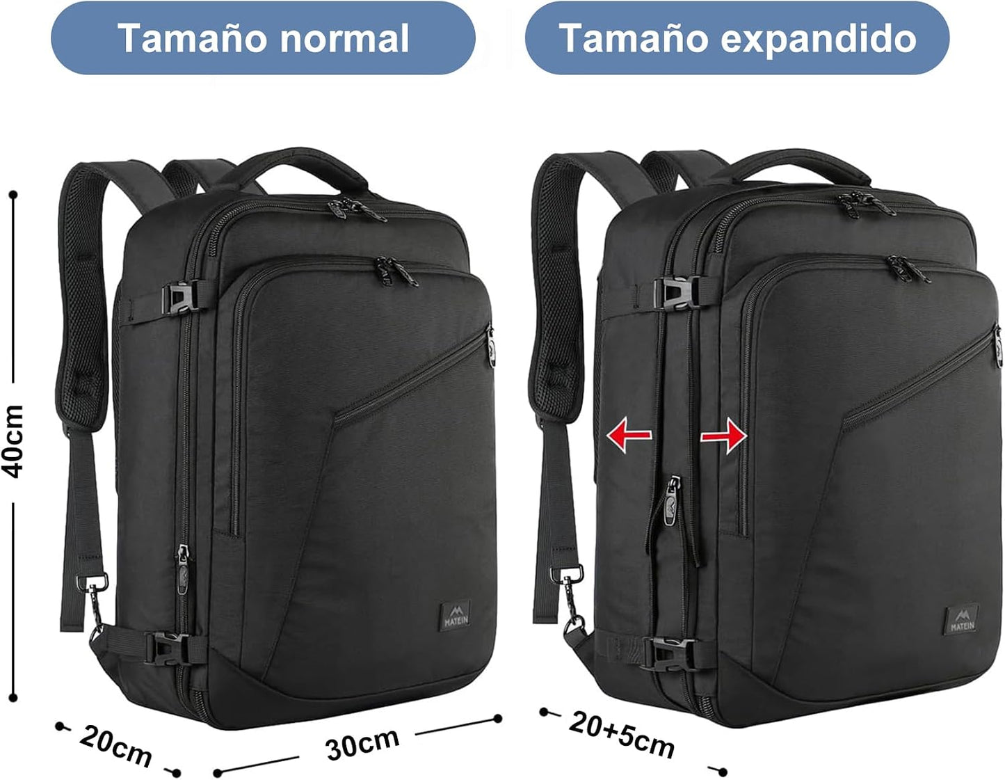 MATEIN Mochila 40x30x20, Mochila Viaje Cabina Avion 40x30x20 para Ryanair