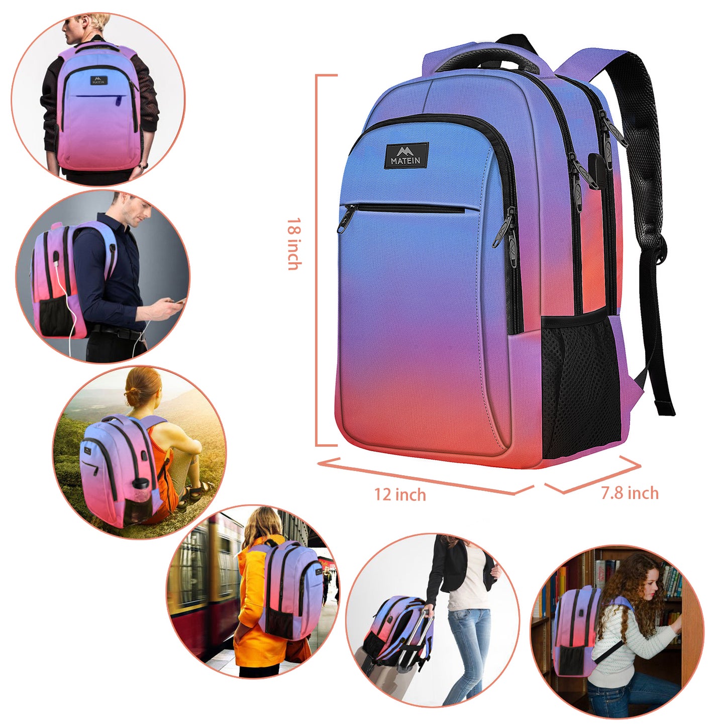 Tie-dye Mlassic Laptop Travel Backpack