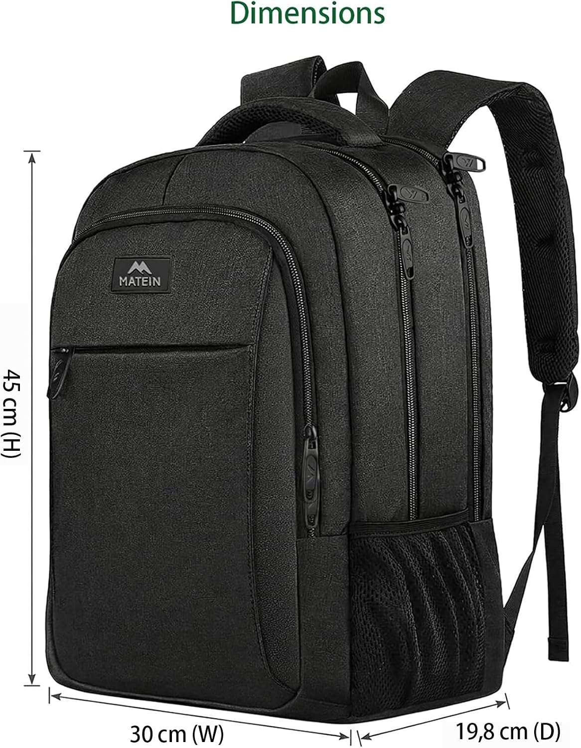 MATEIN Mochila Portatil Hombre Impermeable, Mochila Ordenador Portatil 15.6