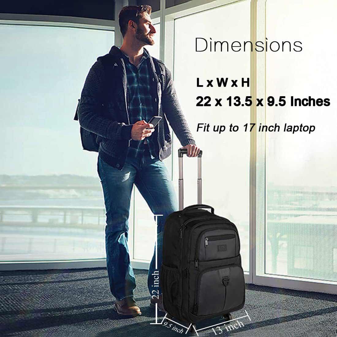 4 Wheels Rolling Backpack for School and Travel 4 Wheels Rolling Backpack for School and Travel