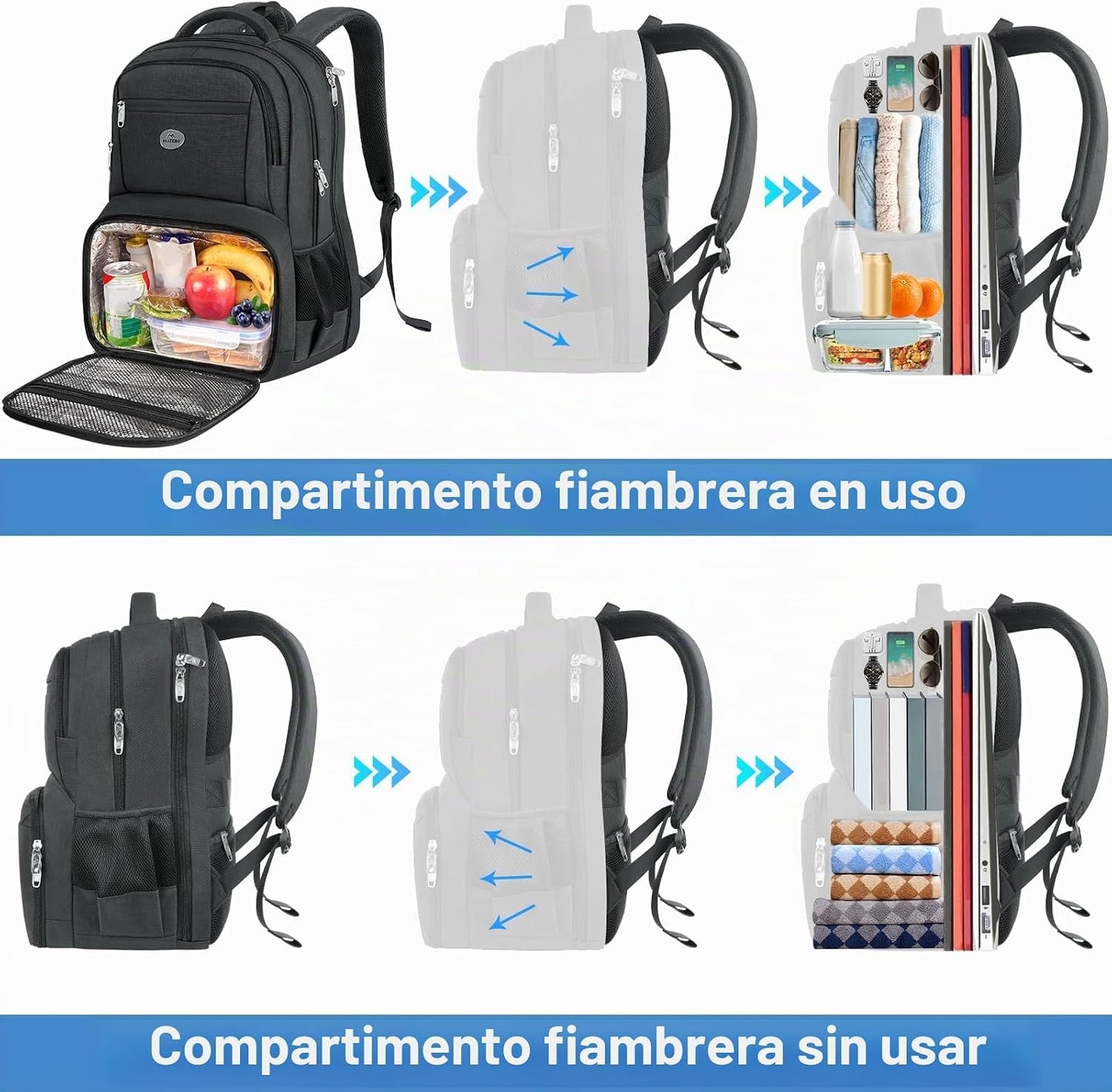 MATEIN Mochila Portatil 17 Pulgadas, Mochila Hombre Trabajo Impermeable