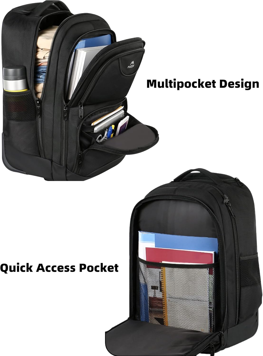 MATEIN Wheeled Backpack, 18 inch Laptop Backpack with Wheels