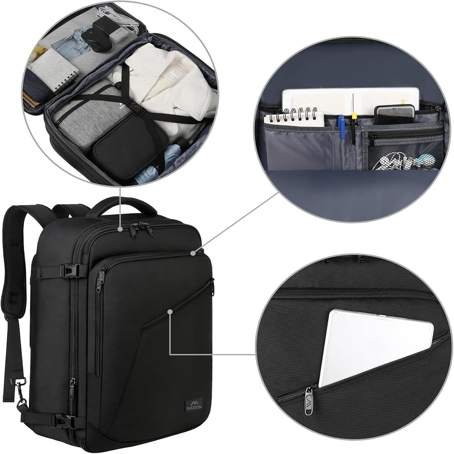 MATEIN Mochila 40x30x20, Mochila Viaje Cabina Avion 40x30x20 para Ryanair