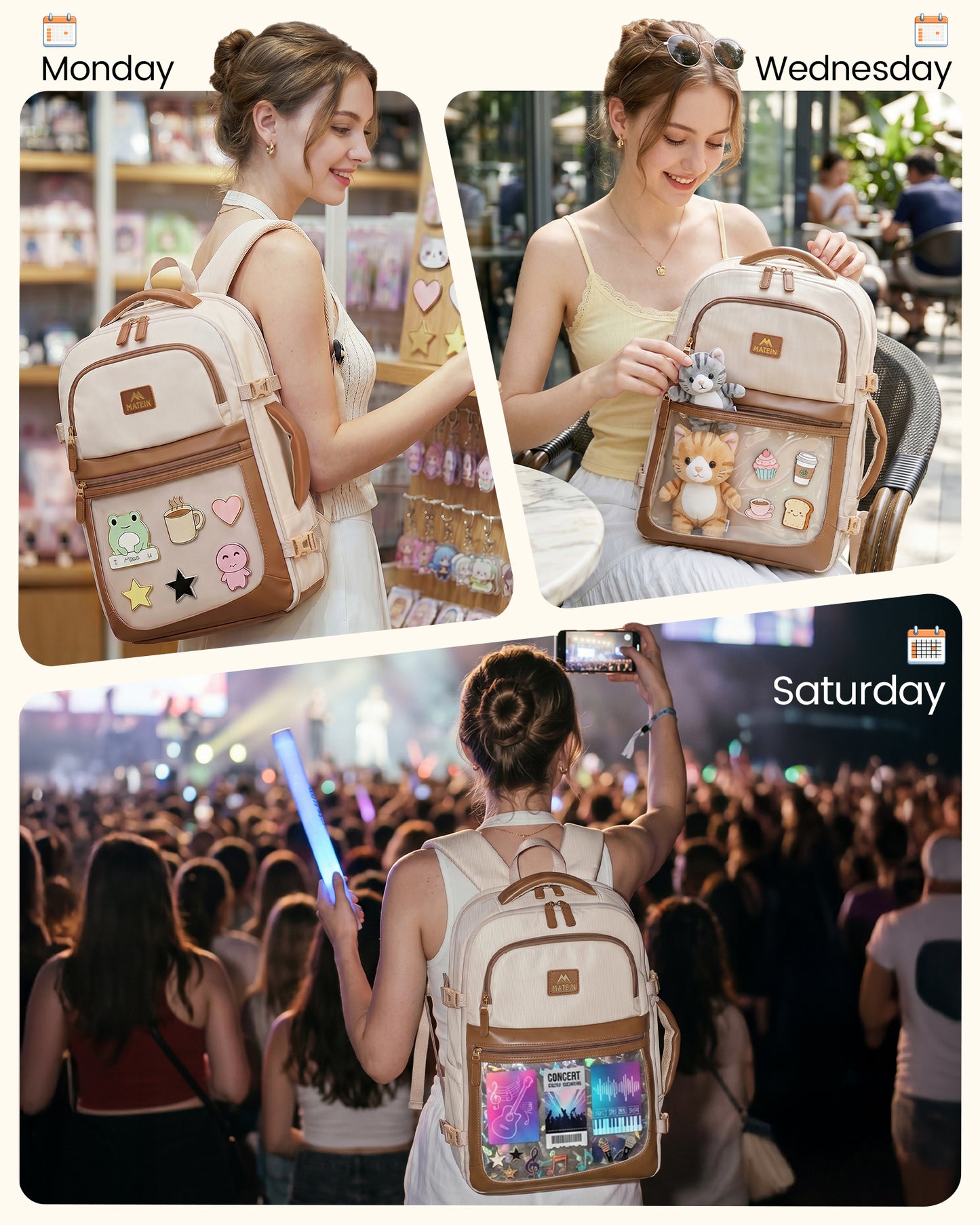 MATEIN Women 40L Travel Backpack Fits 17.3" Laptop