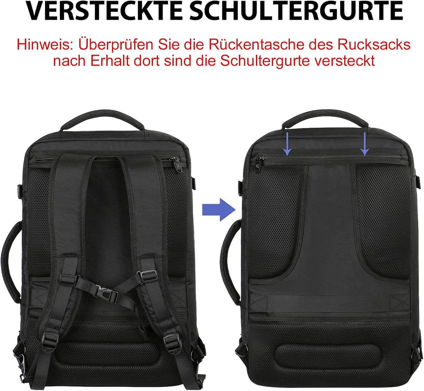 MATEIN Ryanair Handgepäck 40x30x20, Handgepäck Rucksack Flugzeug Herren 24L