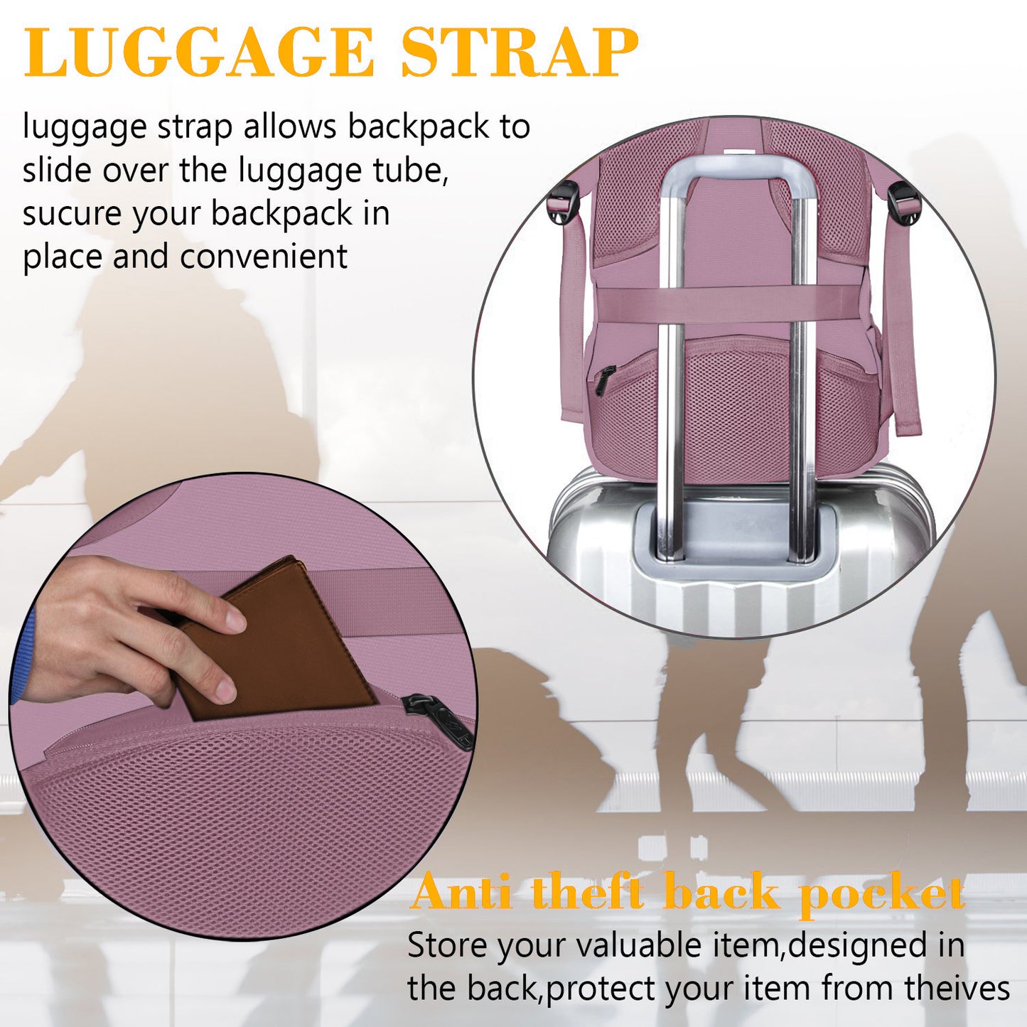 Dark Purple Mlassic Laptop Travel Backpack