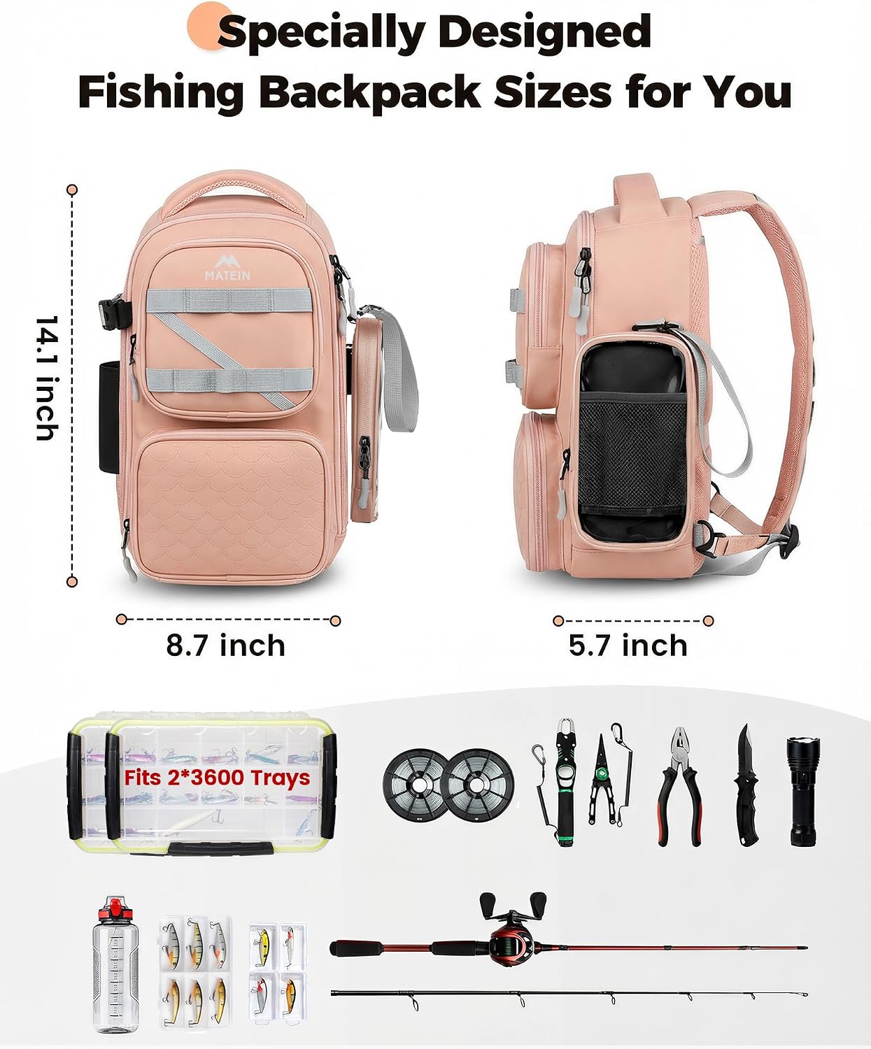 MATEIN Fishing Sling Bag with Phone Pouch