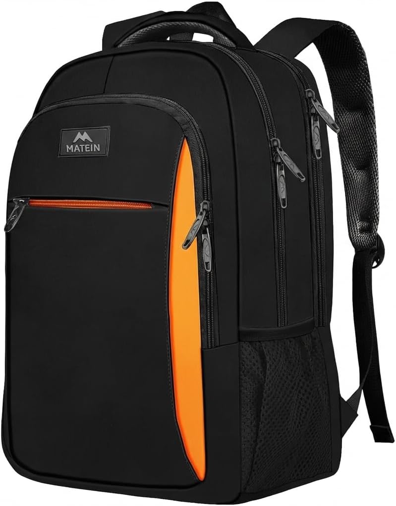 Black Organge Mlassic Laptop Travel Backpack