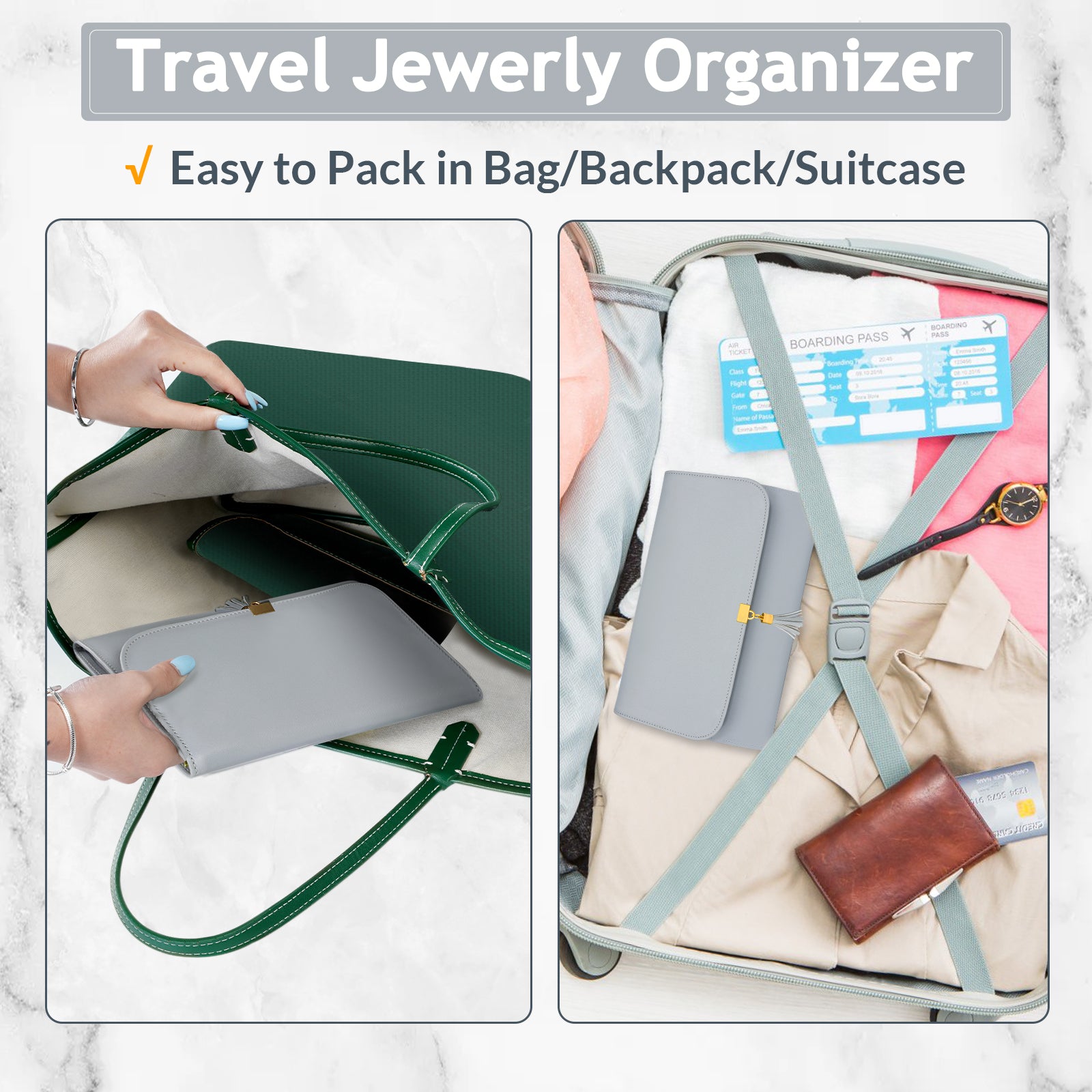 nuvaring aufbewahrung reisen Matein Schmuck-Reise-Organizer für Damen
