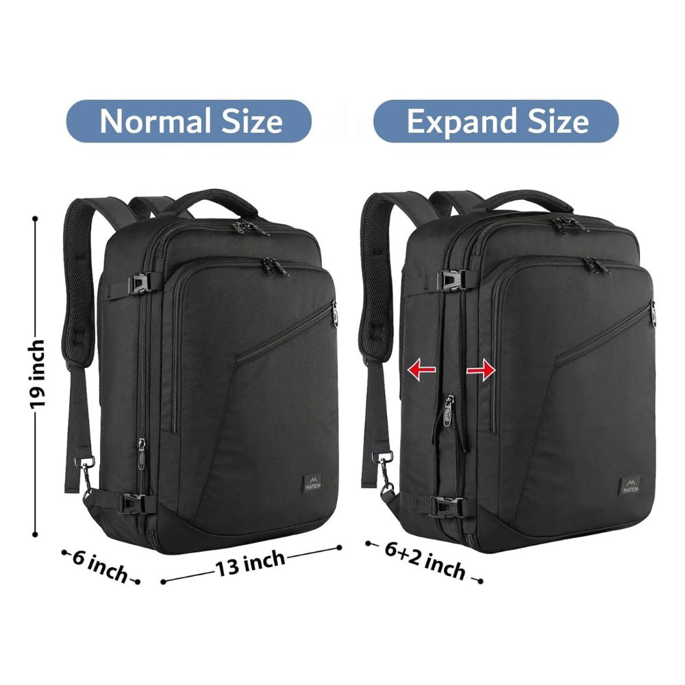 average size backpack for traveling for multiple month Matein Carry-on Travel Backpack