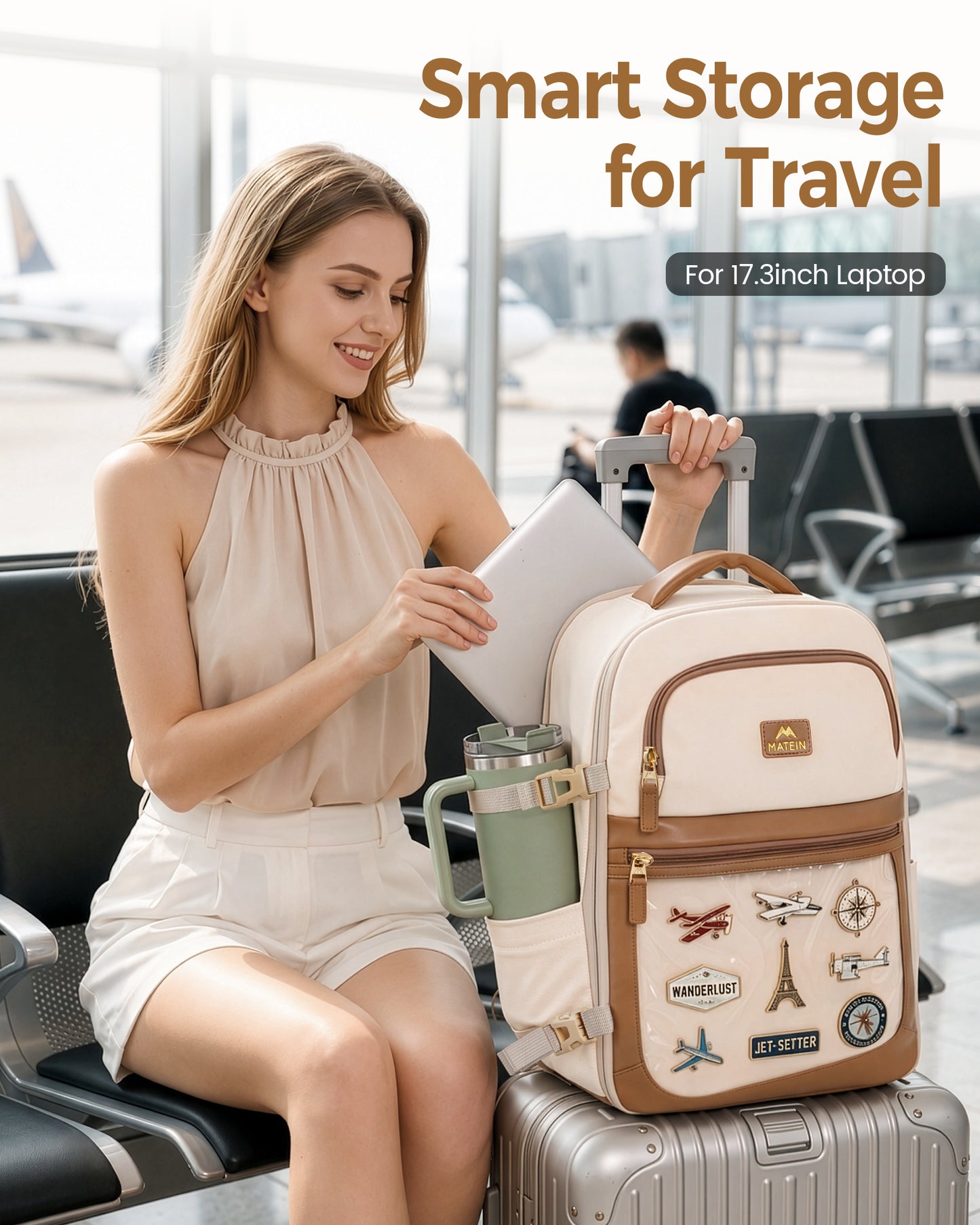 MATEIN Women 40L Travel Backpack Fits 17.3" Laptop