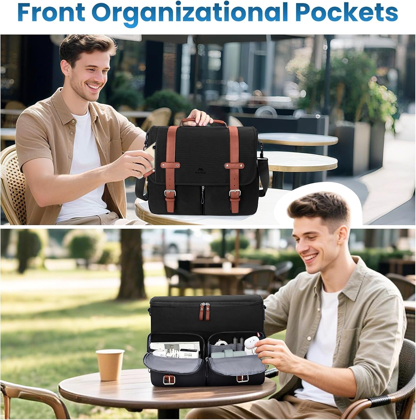 MATEIN Messenger Bag with USB Charging Port