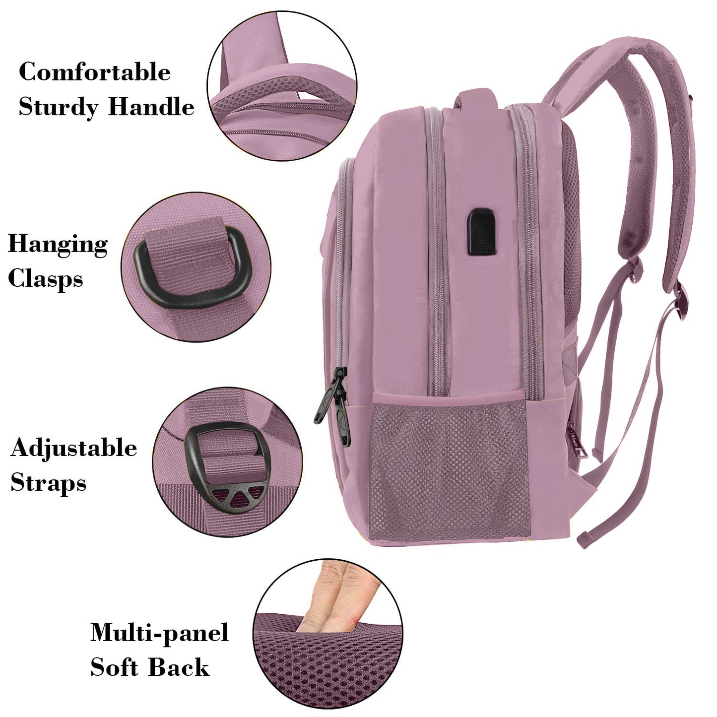 Dark Purple Mlassic Laptop Travel Backpack