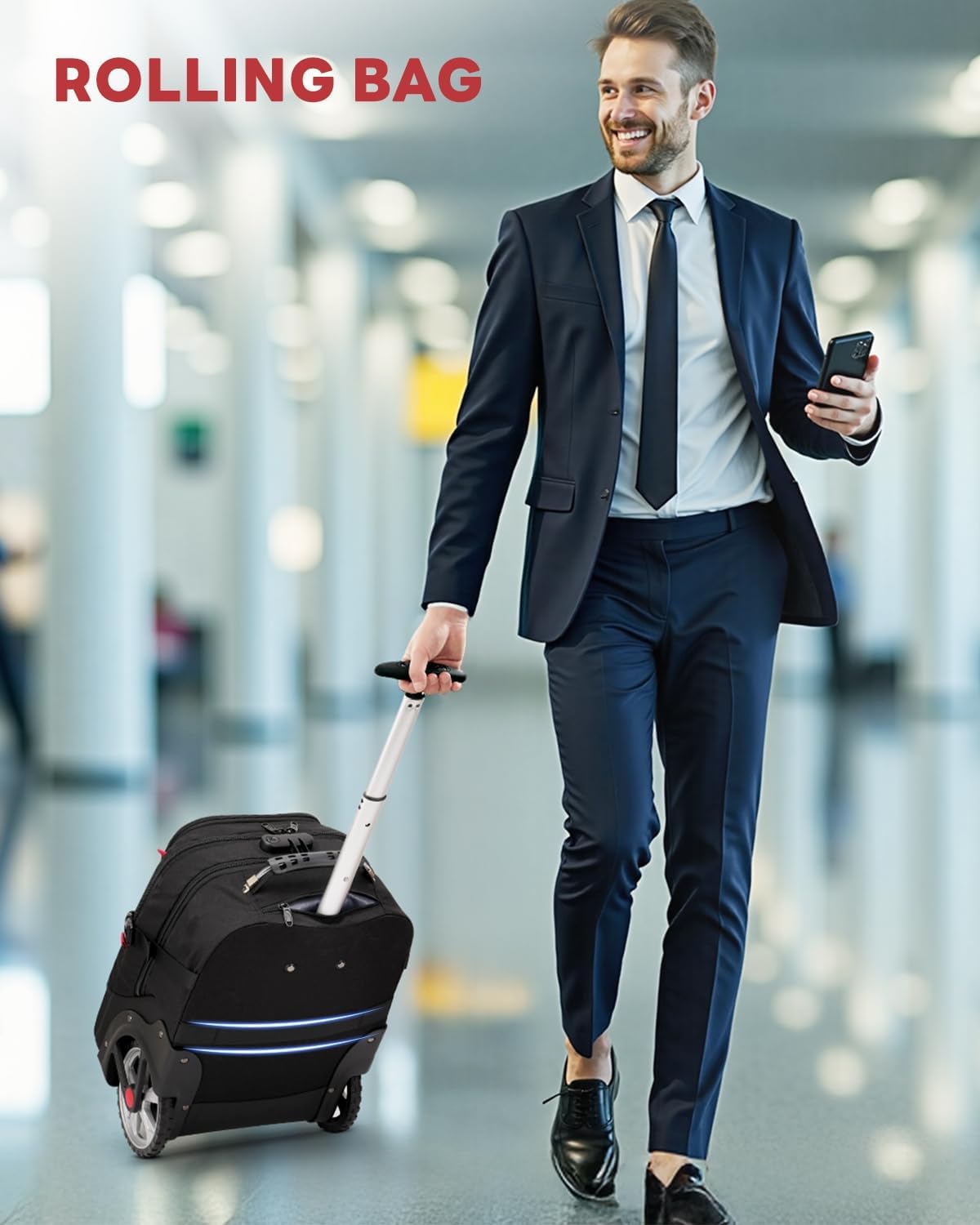 Rolling Bag with Sturdy Wheels