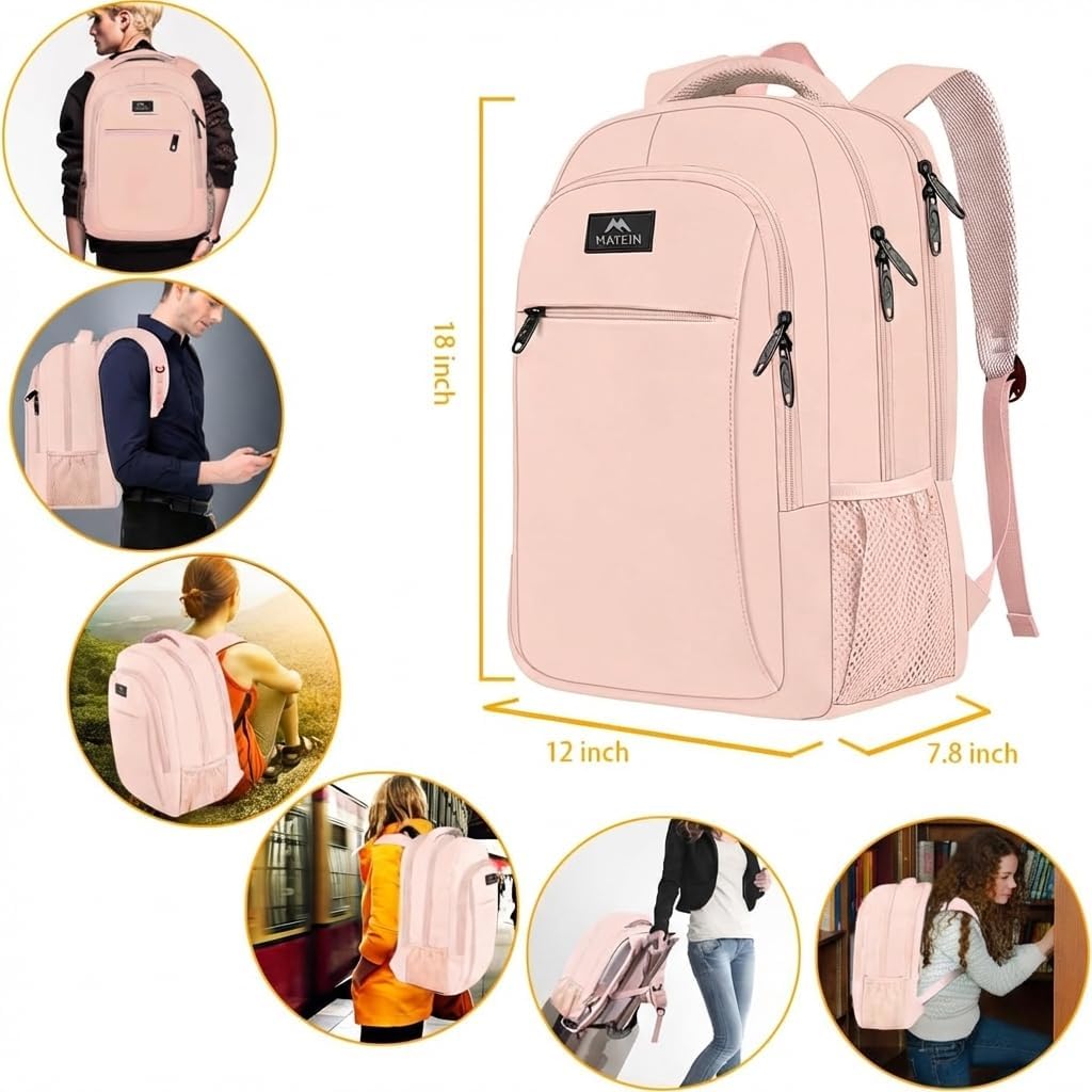 Light Pink Mlassic Travel Laptop Backpack Light Pink Mlassic Travel Laptop Backpack