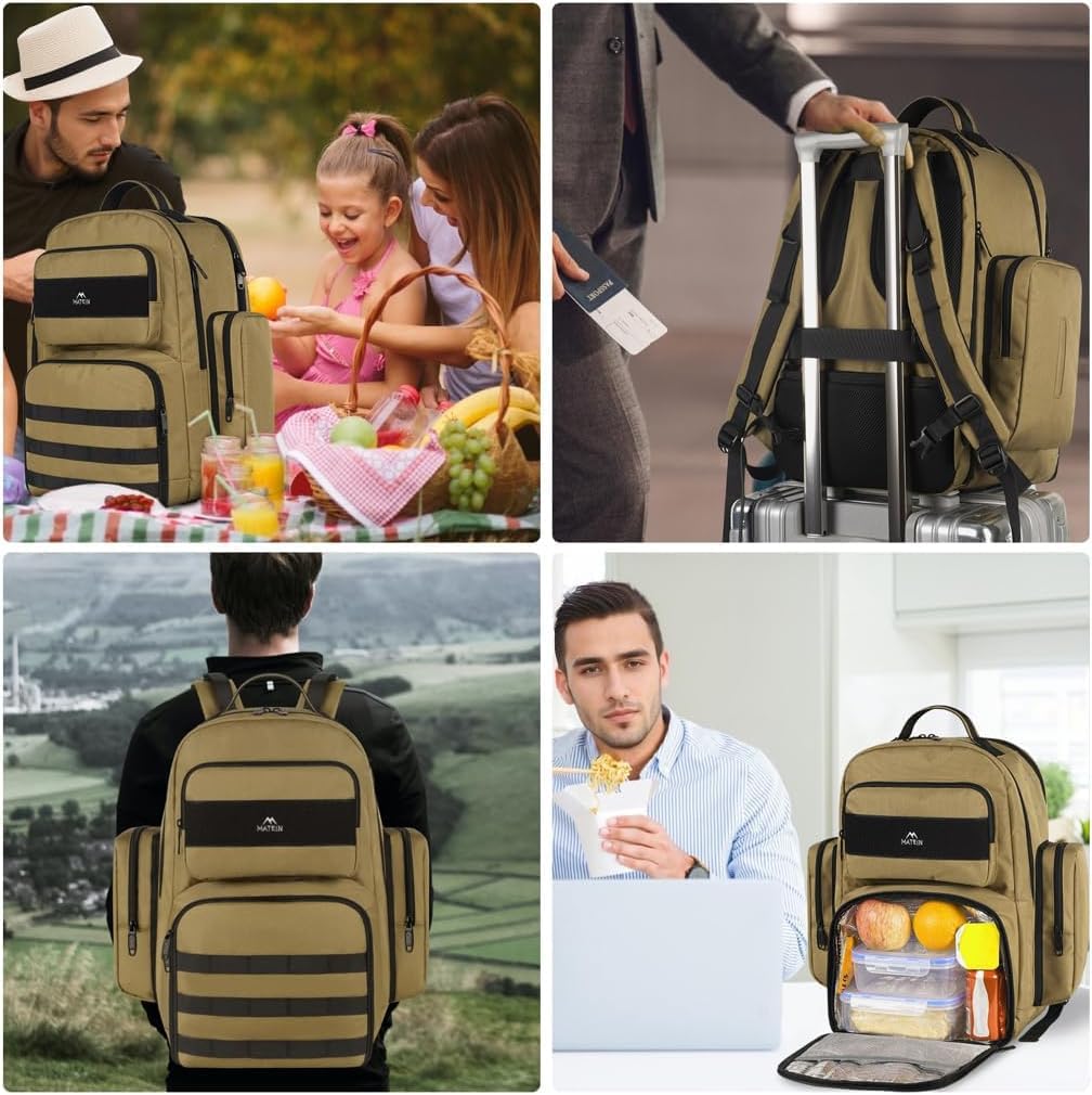 Matein Heavy Duty Backpack with Lunch Box
