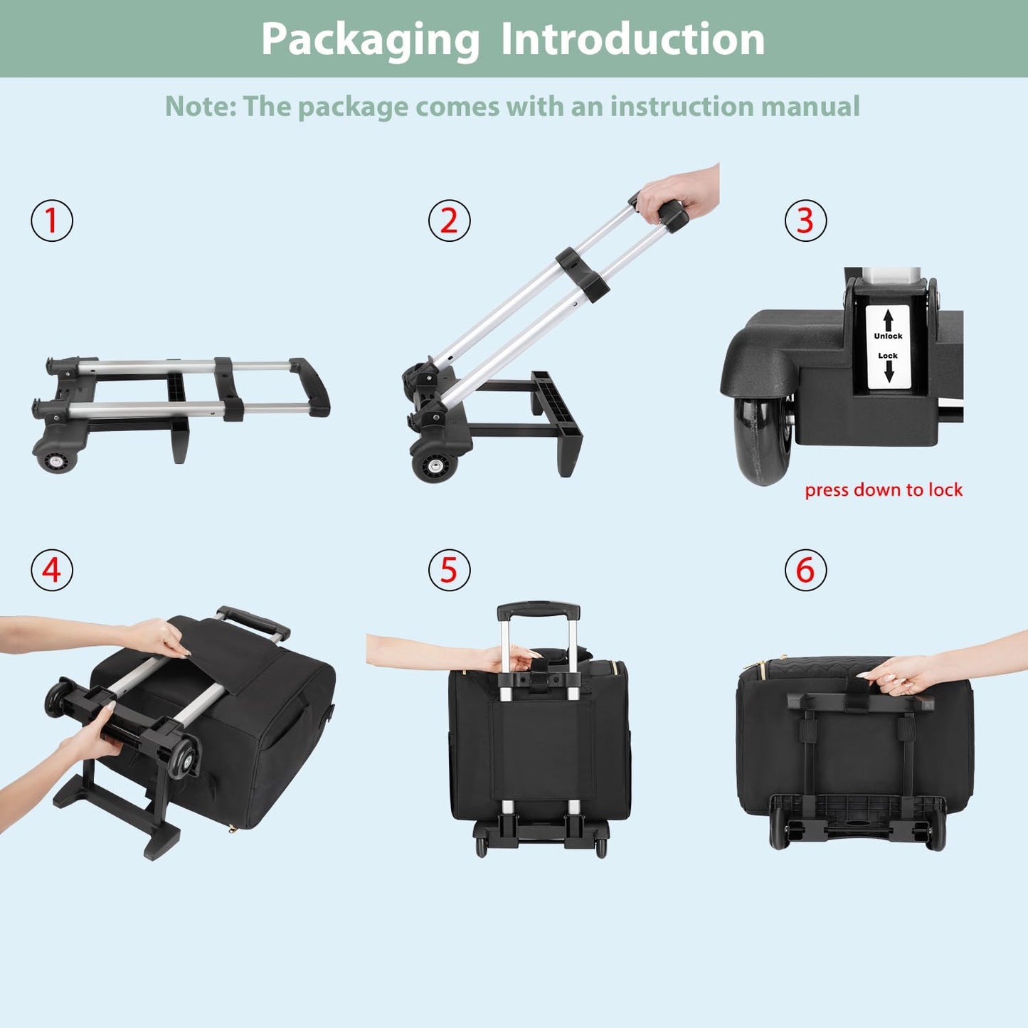 Rolling Work Bag with Lunch Box