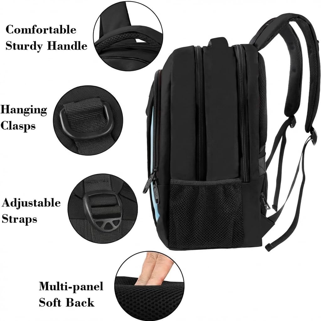 Black Blue Mlassic Laptop Travel Backpack