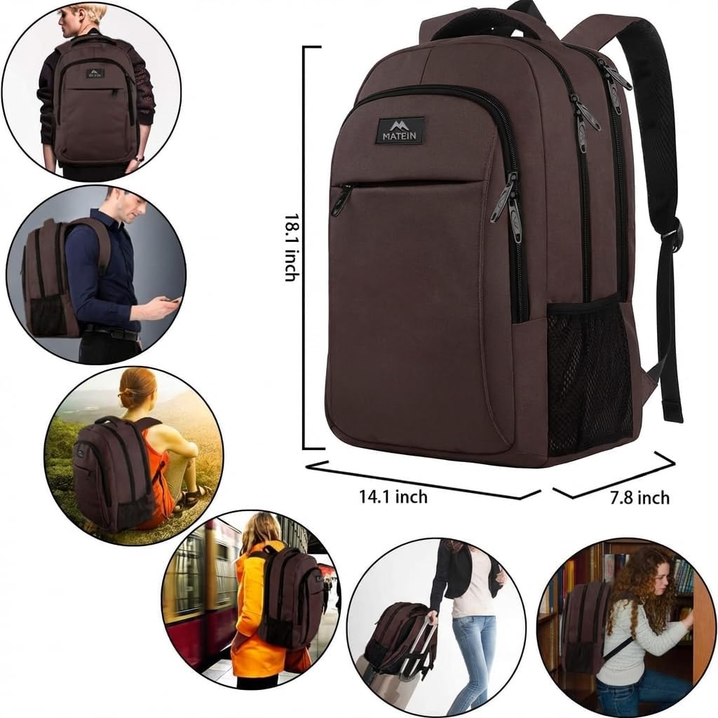 brown laptop backpack MATEIN Mlassic Brown Notebook Backpack