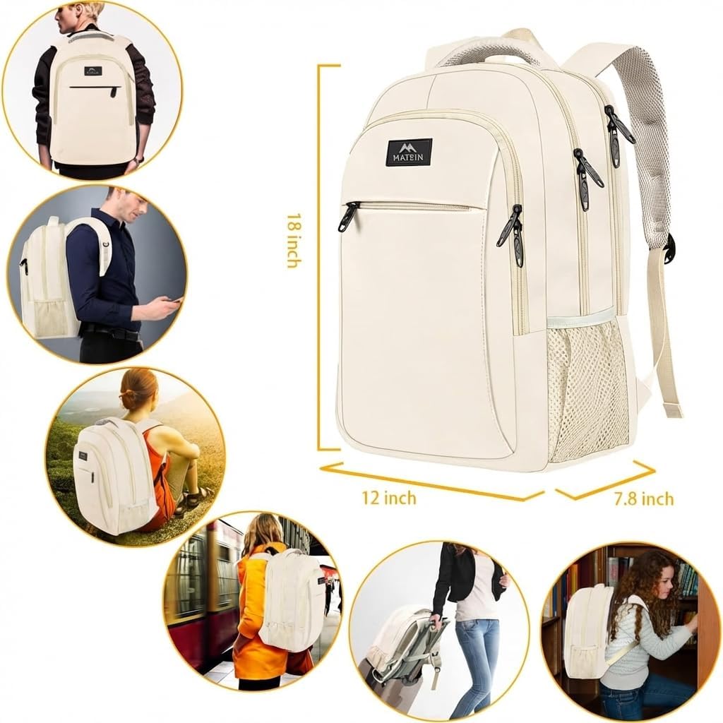 Beige Mlassic Laptop Backpack Beige Mlassic Laptop Backpack