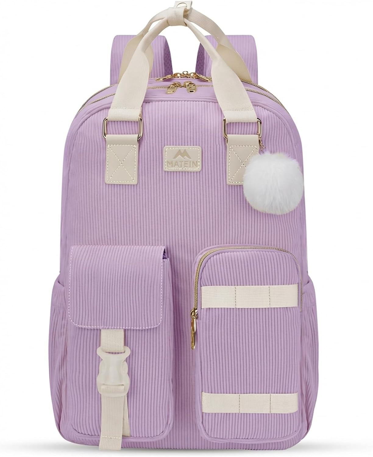 Corduroy Laptop Backpack (6 colors), Purple / 15.6''