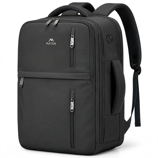 MATEIN Personal Item Backpack, Black Travel Backpack for Men Women