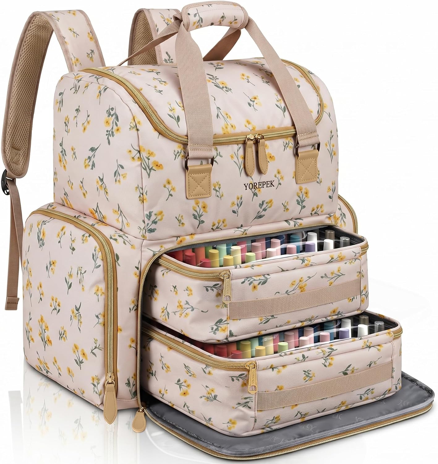 YOREPEK Large Nail Polish Organizer Case Backpack Holds 96 to 100+ Bottles