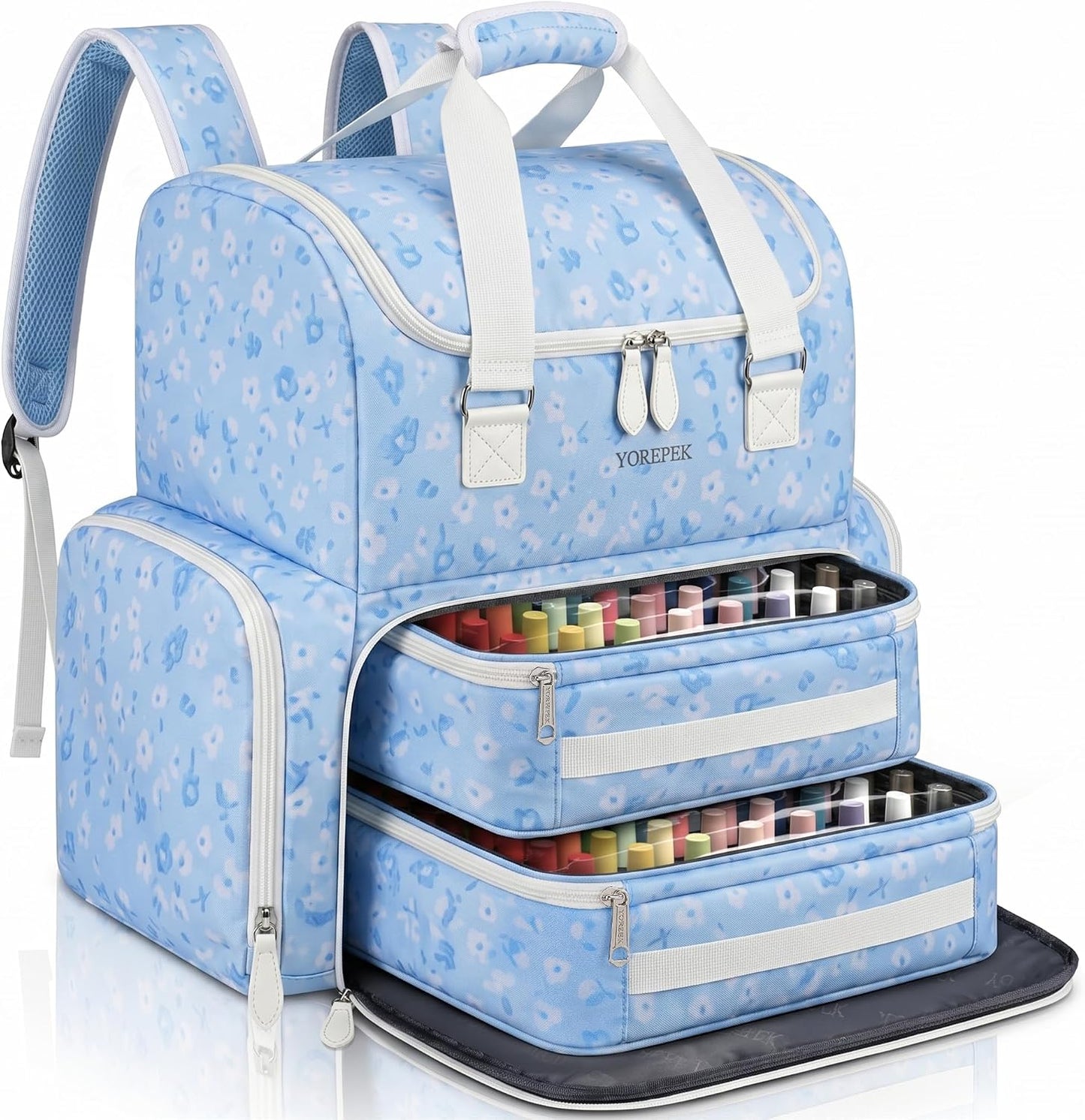 YOREPEK Large Nail Polish Organizer Case Backpack Holds 96 to 100+ Bottles