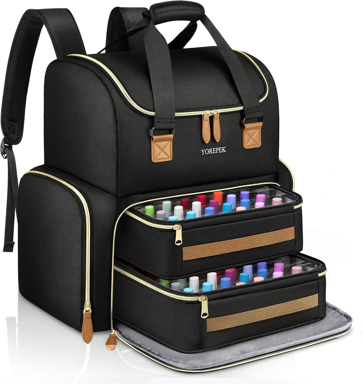 YOREPEK Large Nail Polish Organizer Case Backpack Holds 96 to 100+ Bottles