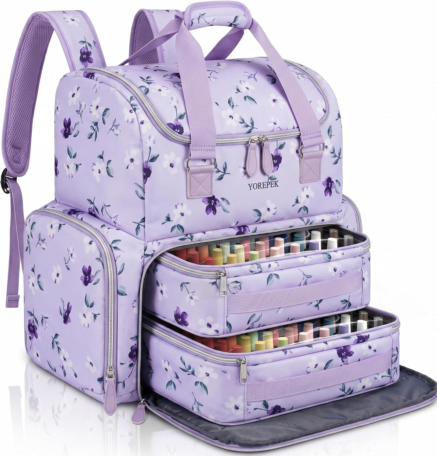 YOREPEK Large Nail Polish Organizer Case Backpack Holds 96 to 100+ Bottles