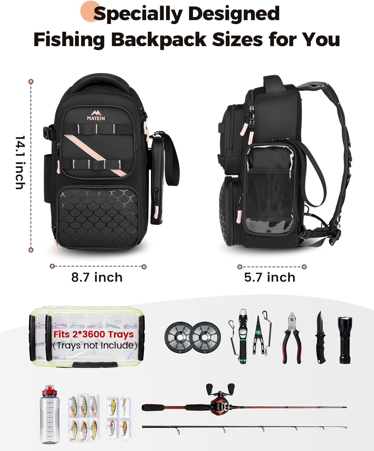 amazon fishing tackle bags Matein Fishing Tackle Box Backpack with Cooler