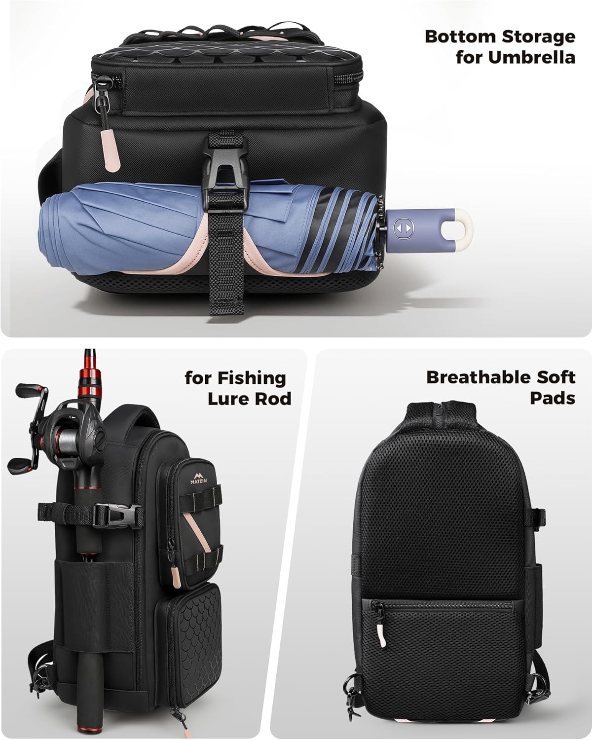 female tackle box Matein Fishing Tackle Box Backpack with Cooler