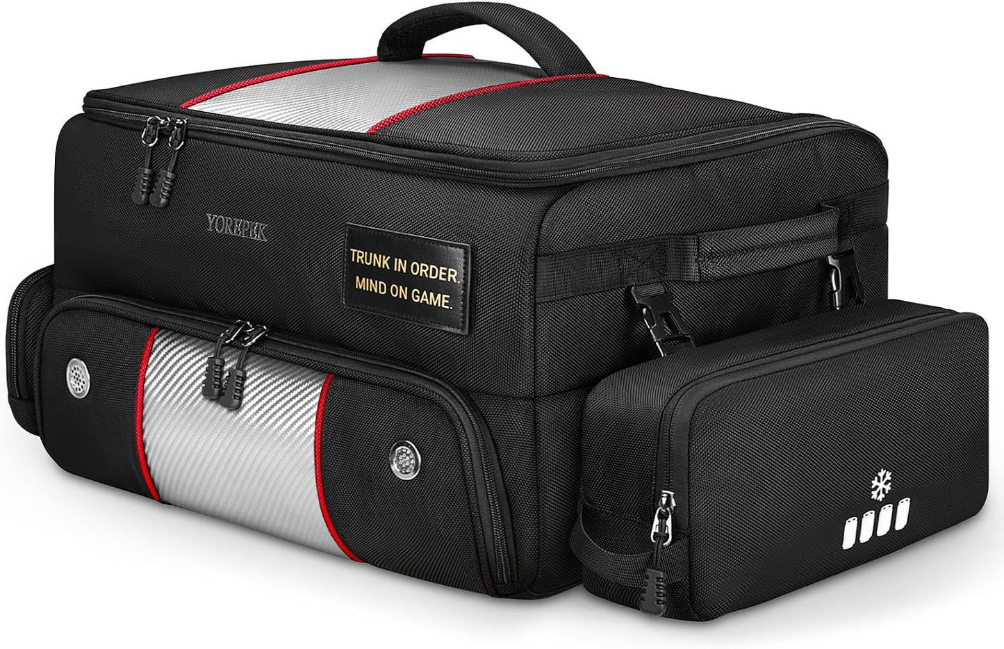 YOREPEK Upgraded Golf Trunk Organizer with Removable Insulated Pouch