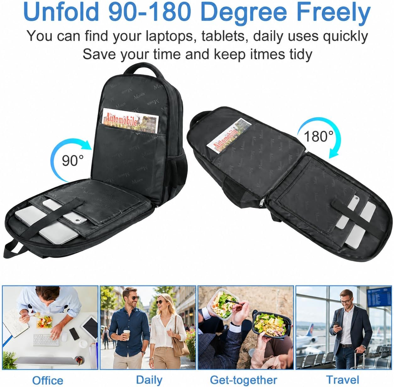MATEIN Mochila Portatil 17 Pulgadas, Mochila Hombre Trabajo Impermeable
