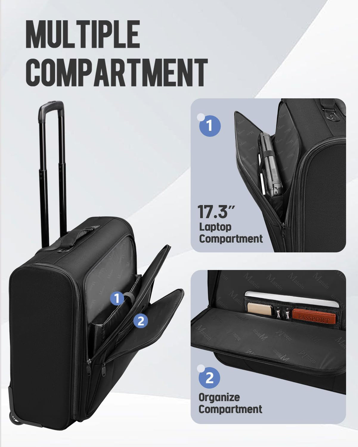 MATEIN Wheeled Garment Bag with Packing Cubes