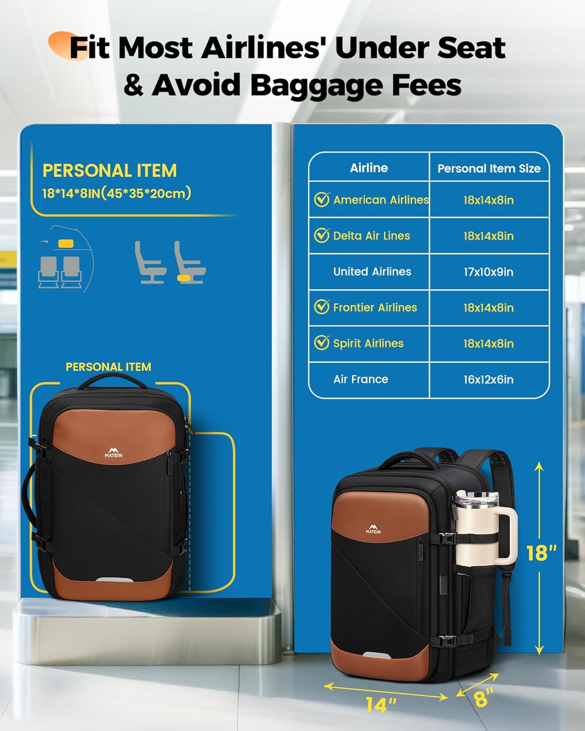 Travel Backpack with USB C Port