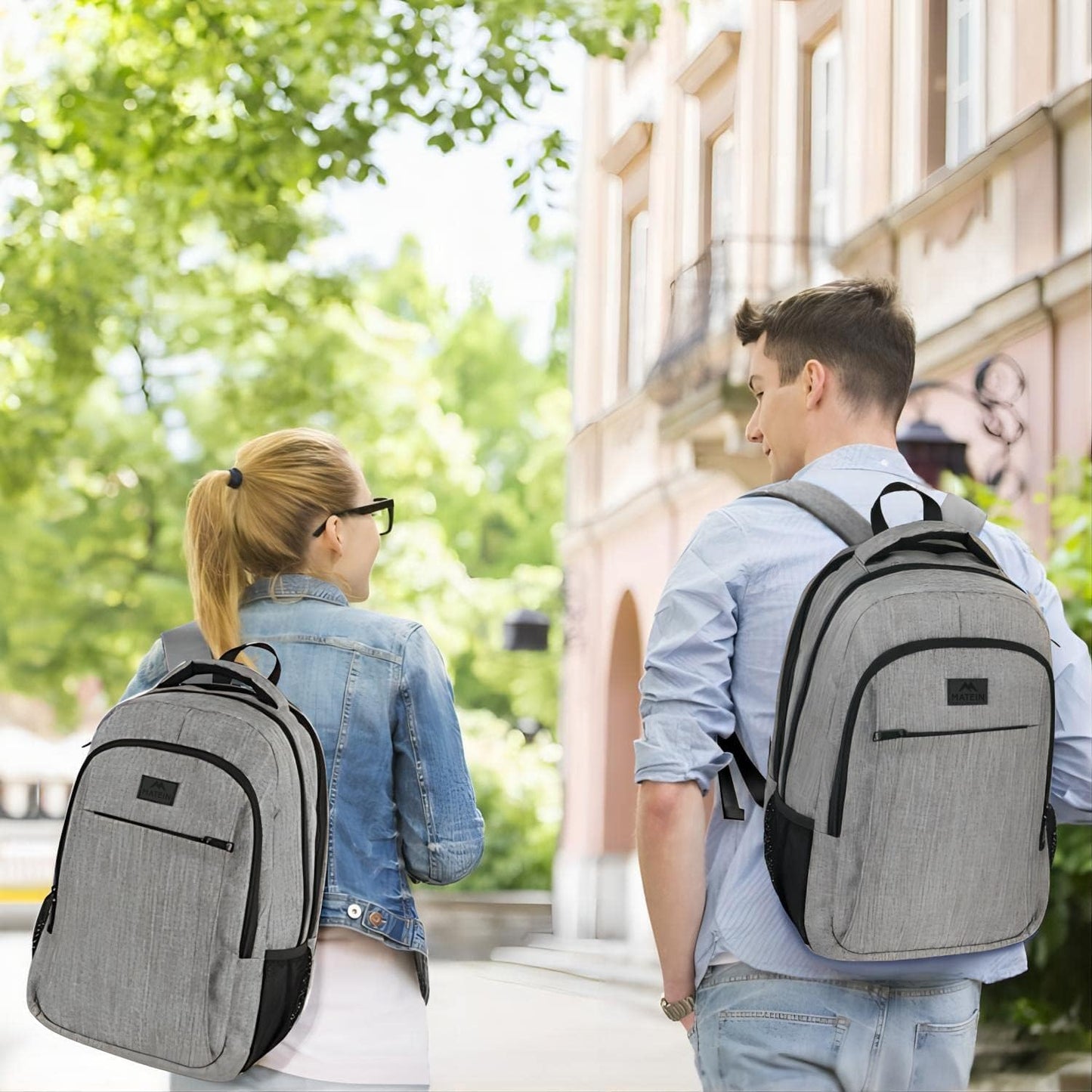 Mochila gris para portátil de 15,6 pulgadas Mlassic