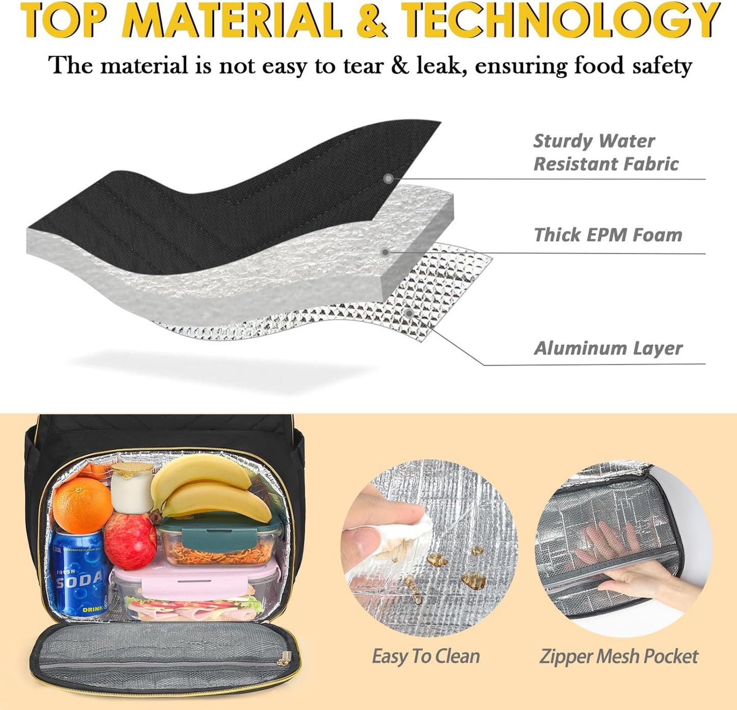 Women Backpack with Lunch Box Compartment