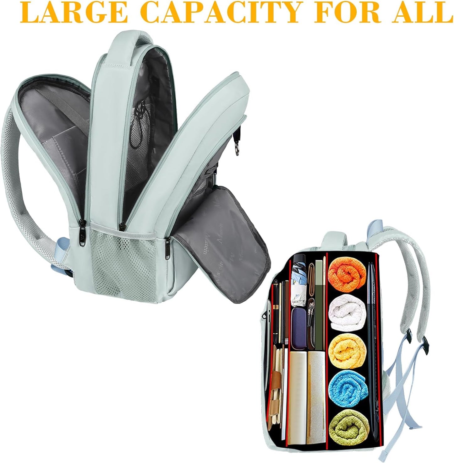 Light Blue Mlassic Travel Laptop Backpack