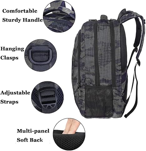 Gray Camo Mlassic Travel Laptop Backpack