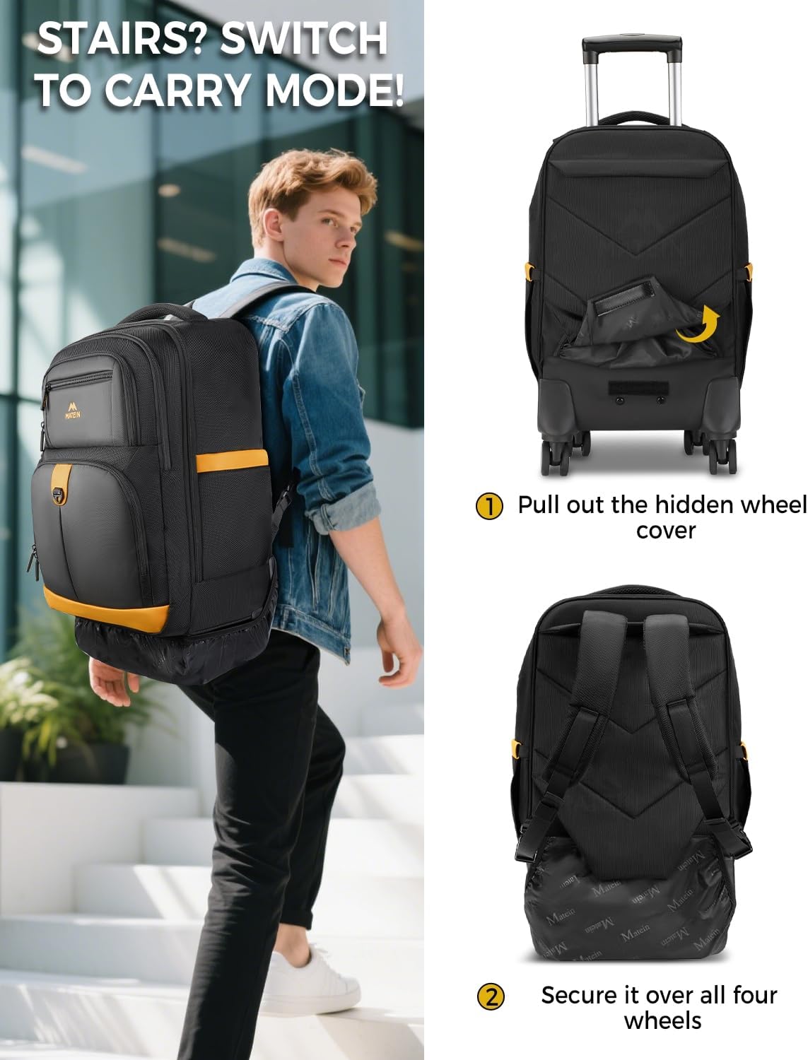 360° Spinner Wheeled Backpack 17''