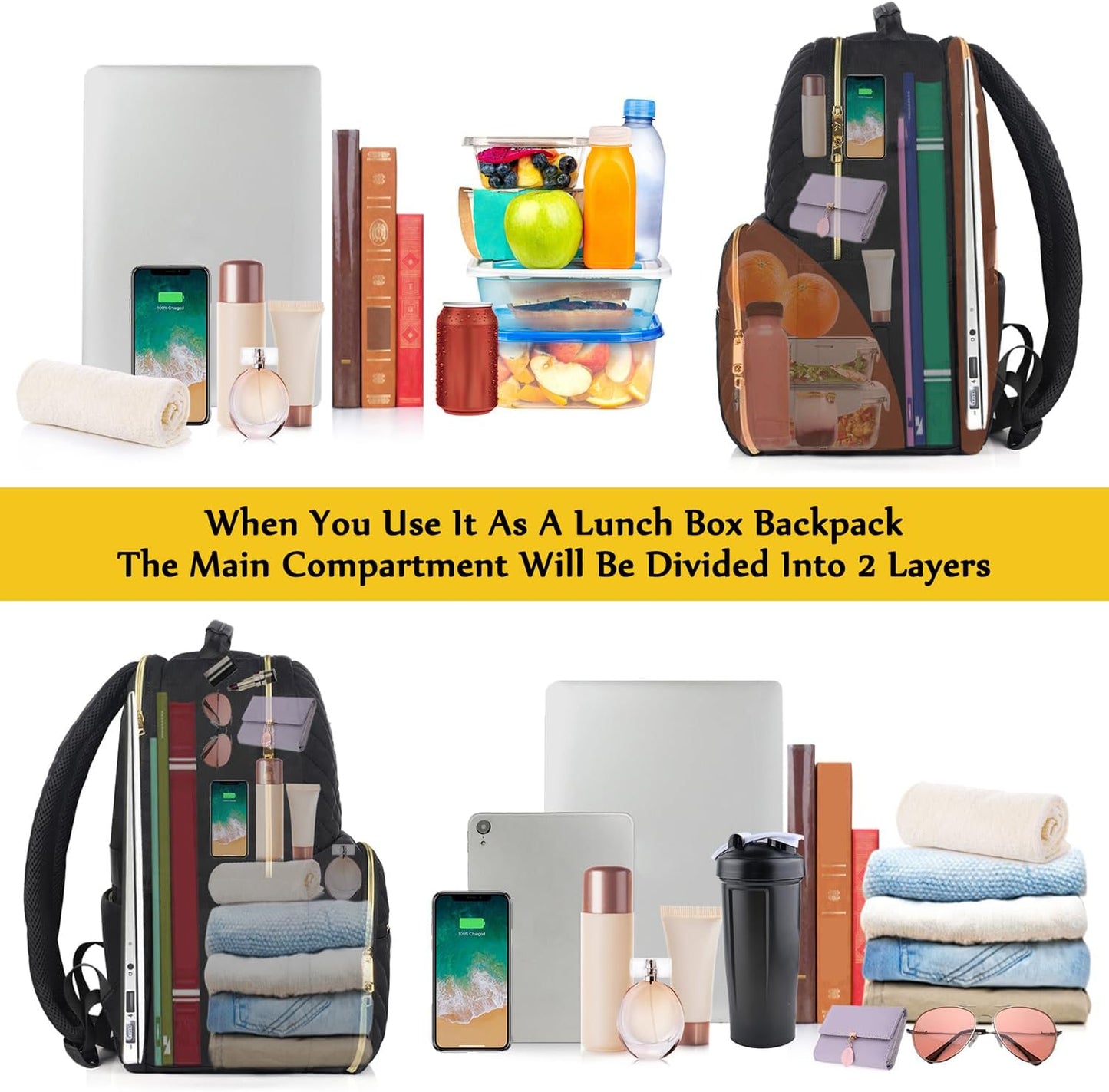 Women Backpack with Lunch Box Compartment