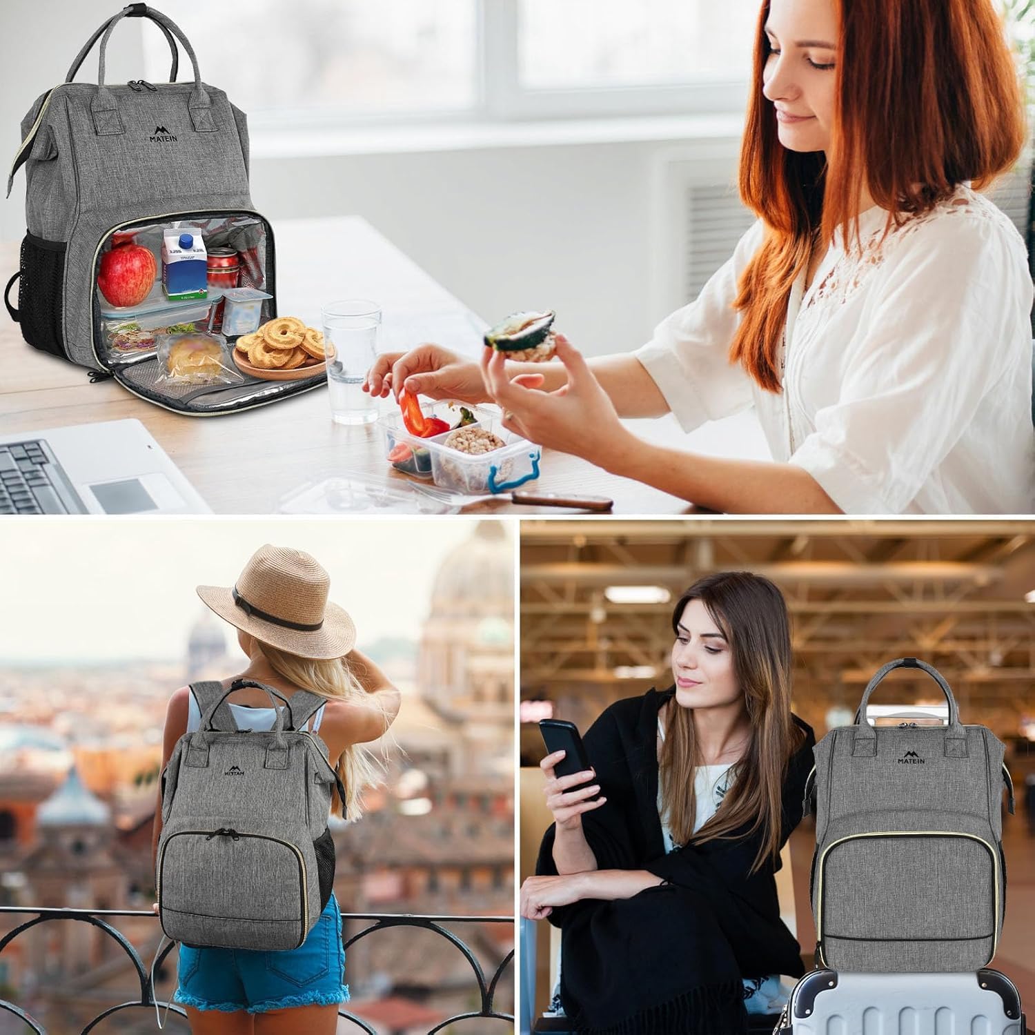 best laptop backpack with lunch cooler compartment Matein Lunch Box Laptop Backpack