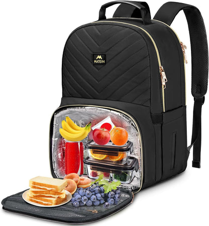 allintitle:best womens laptop backpack for work MATEIN Lunch Backpack for Women, 15.6 inch Laptop Work Backpack with Insulated Cooler Compartment