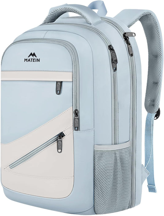NTE Laptop Backpack, Blue & Beige